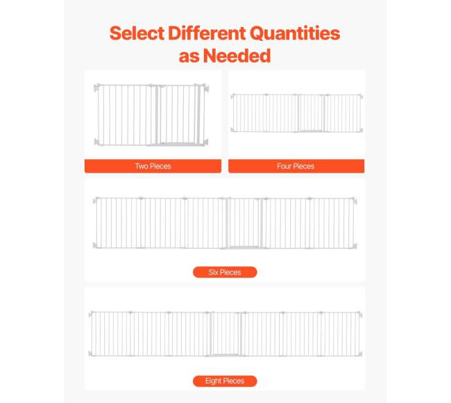 Baltos spalvos 8 dalių sulankstomi varteliai2