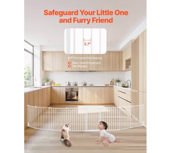 Baltos spalvos 8 dalių sulankstomi varteliai4