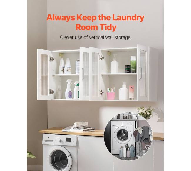 Skalbimo kambario sieninė spintelė su 4 durimis1