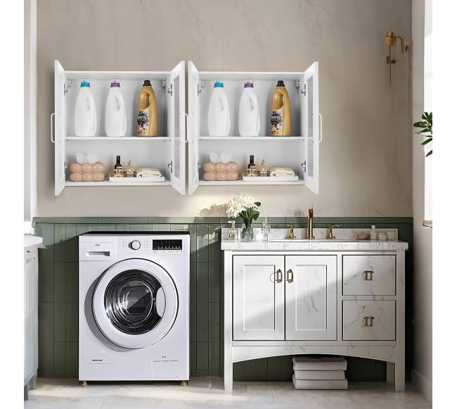 Skalbimo kambario sieninė spintelė su 4 durimis7