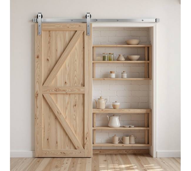 1,5 m stumdomų durų furnitūra sidabrinė7