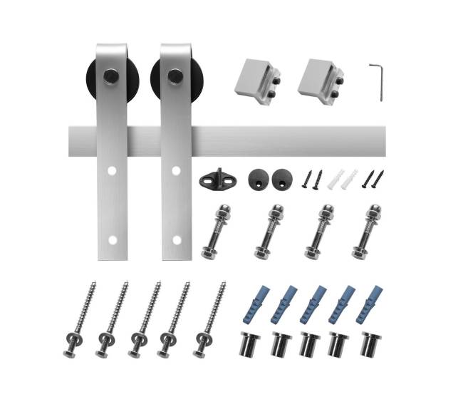 1,5 m stumdomų durų furnitūra sidabrinė8