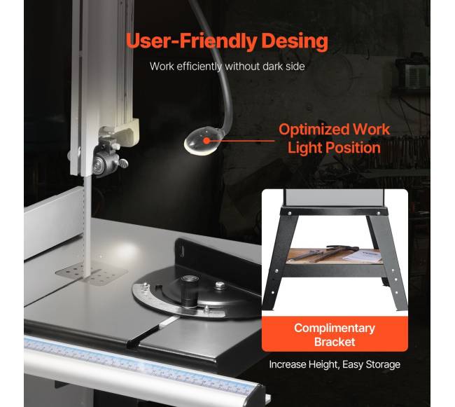 Medienos apdirbimo juostinis pjūklas 340 mm su stalu5