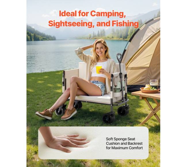 Sulankstomas vežimėlis suolu 250kg apkrovai2