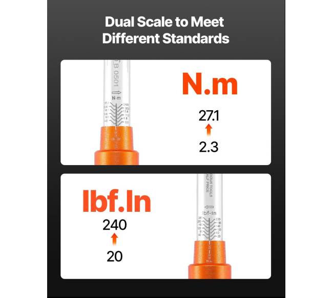 Spustelėjimo dinamometrinis raktas 14 colio 2,3-27,1 N.m3