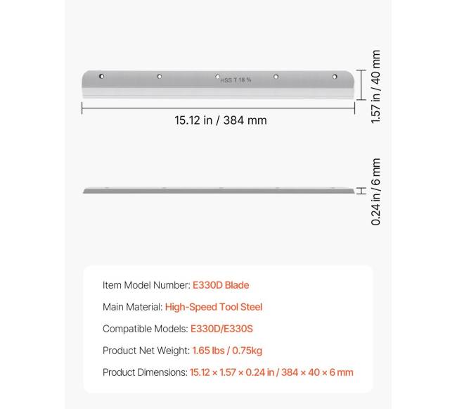Popieriaus pjaustyklės peilis E330DE330S6