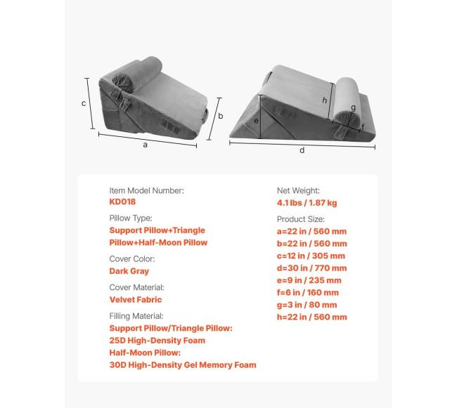 Ortopedinis pleištinis pagalvė miegui 3 vnt. reguliavimas6