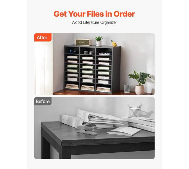 Pilkas medinis literatūros dėklas su reguliuojamomis lentynomis1