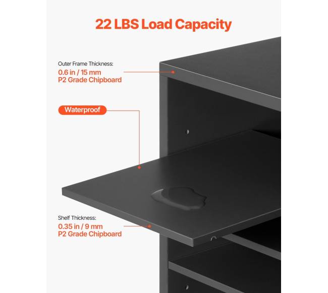 Pilkas medinis literatūros dėklas su reguliuojamomis lentynomis2