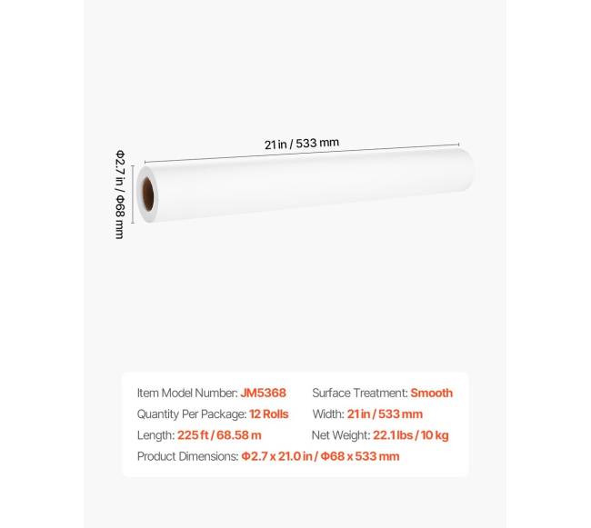 Medicininis tyrimo stalas popierius 21 cm x 68.58 m6