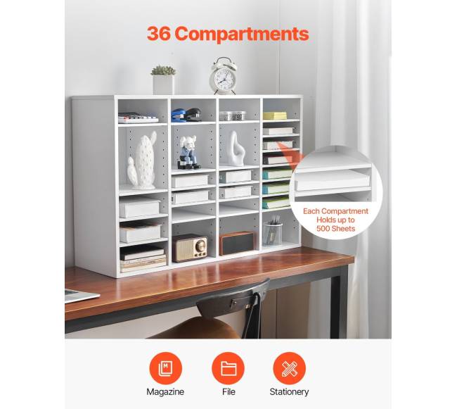 Medinis literatūros dėklas su 36 skyreliais3