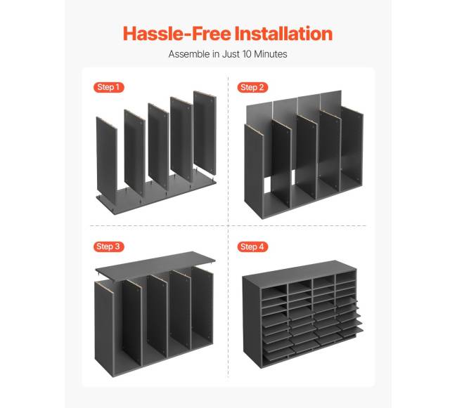 Medinis 36 skyrelių stalčius su reguliuojamomis lentynomis pilkas5