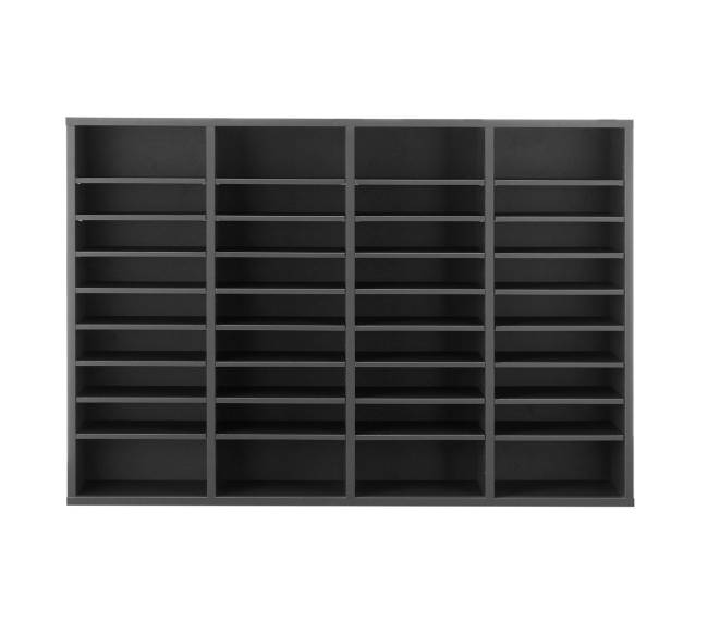 Medinis 36 skyrelių stalčius su reguliuojamomis lentynomis pilkas9