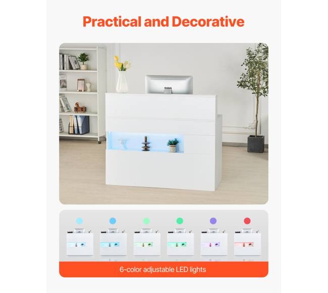 Baltas stačiakampis registratūros stalas2