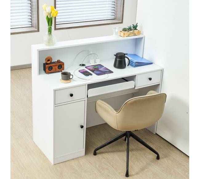 Baltas stačiakampis registratūros stalas7