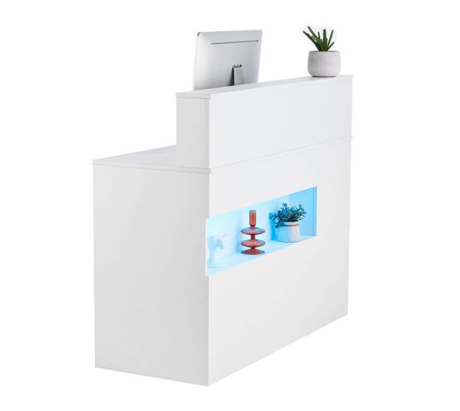 Baltas stačiakampis registratūros stalas8