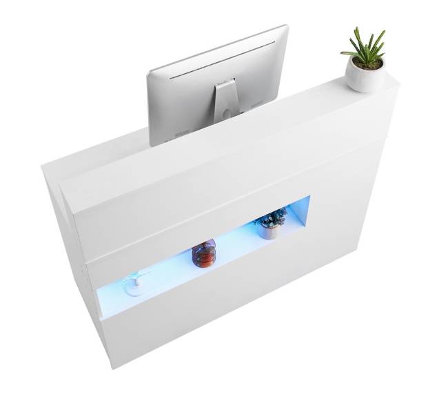 Baltas stačiakampis registratūros stalas9