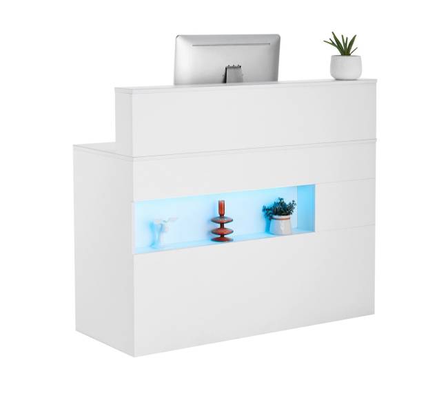 Baltas stačiakampis registratūros stalas10