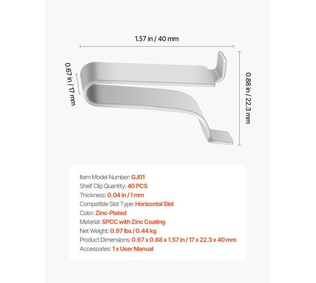 40 vnt. reguliuojami lentynų spaustukai6