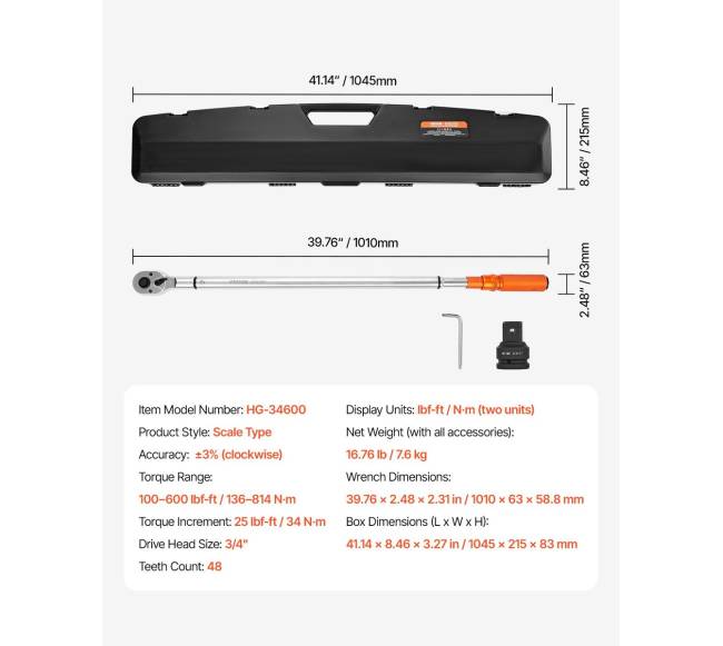 Spragtelinė momento veržliarakčio galvutė 34" 136-814 N.m6