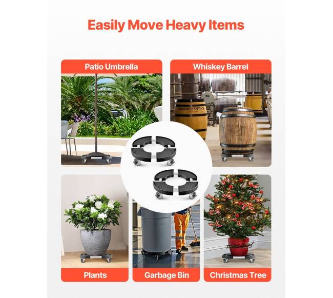 Reguliuojamas apvalus šiukšliadėžės vežimėlis, 2 vnt.4