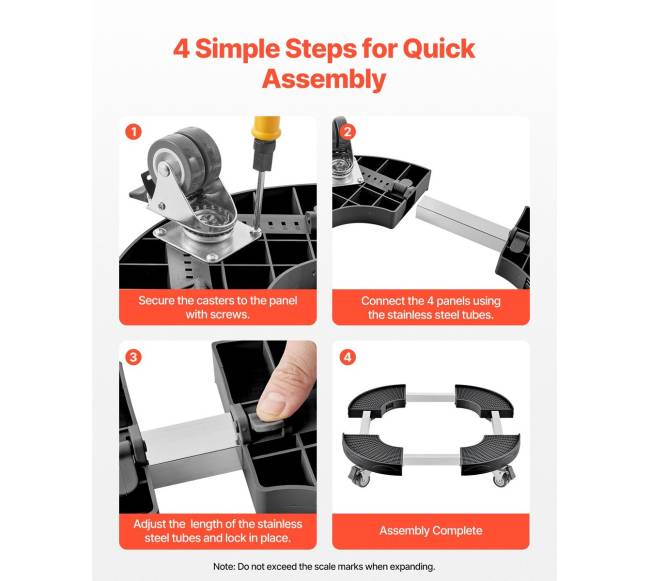 Reguliuojamas apvalus šiukšliadėžės vežimėlis, 2 vnt.5