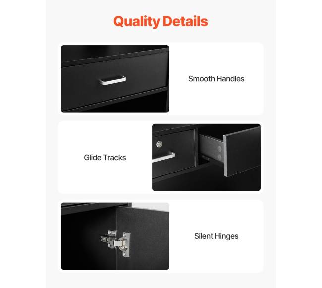 Juodas stačiakampis registratūros stalas3