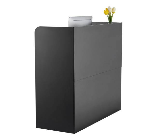 Juodas stačiakampis registratūros stalas8