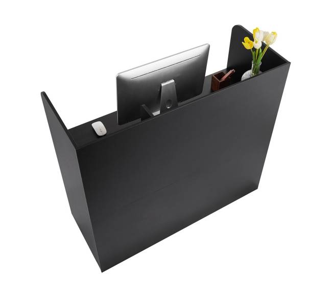 Juodas stačiakampis registratūros stalas9