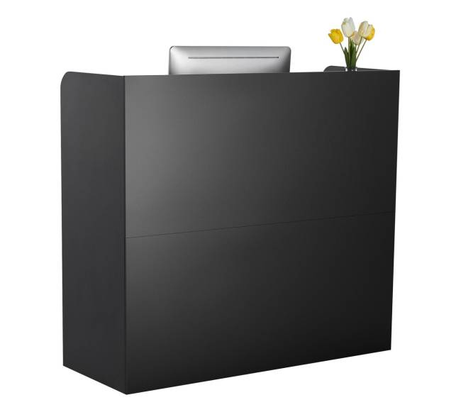 Juodas stačiakampis registratūros stalas10