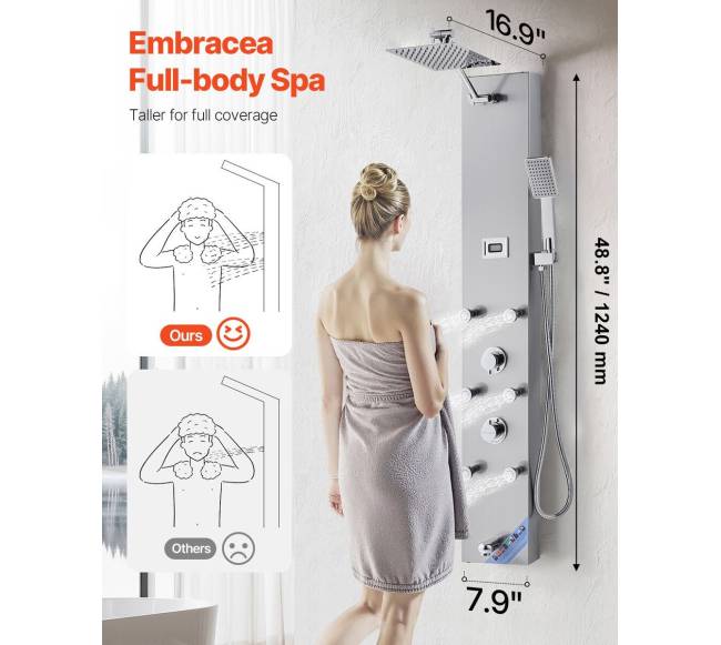 Dušo panelė su masažo srovėmis1