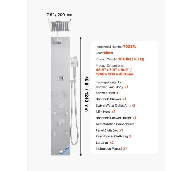 Dušo panelė su masažo srovėmis6