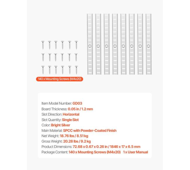 Reguliuojama sieninė lentyna 20 vnt rinkinys6