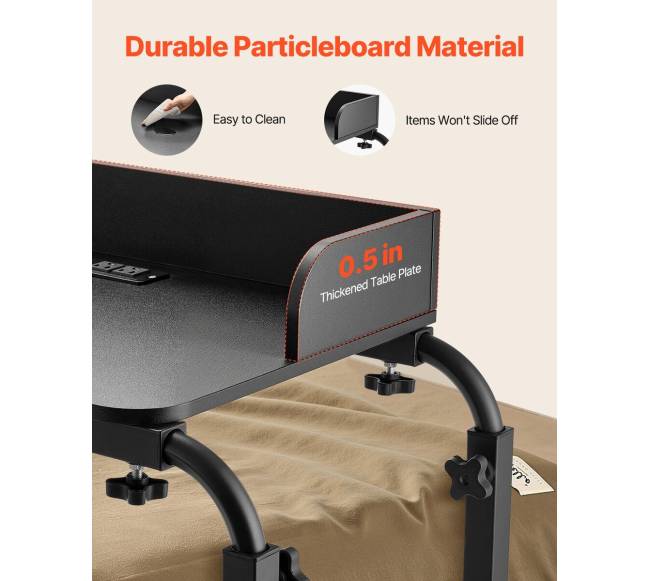 Perkeliamas stalas su 4 ratukais ir rozetėmis5