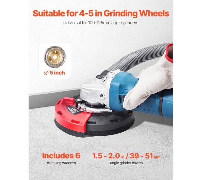 Kampinis šlifuoklio dulkių dangtis 4-5 col.1