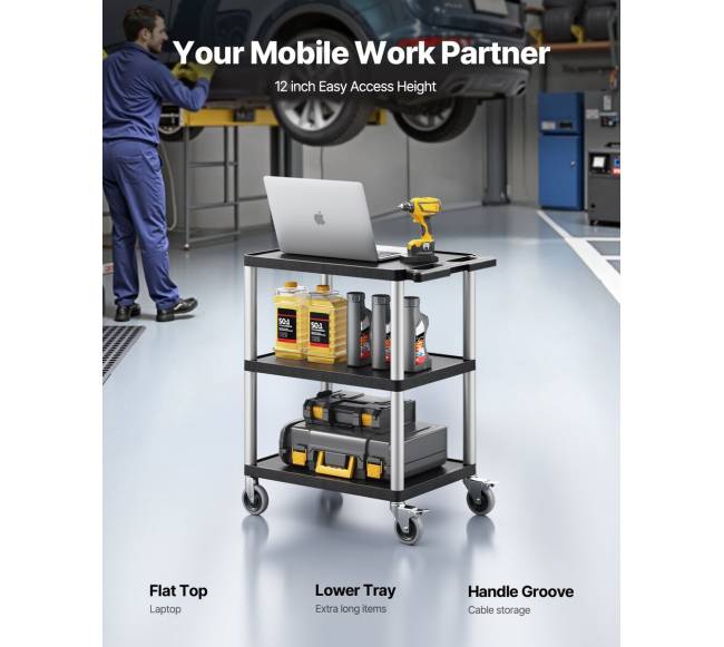 3-aukštų vežimėlis su ratais 136 kg1