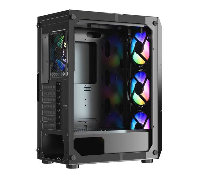 Atx vidutinio bokšto kompiuterių dėžė su argb ventiliatoriais10