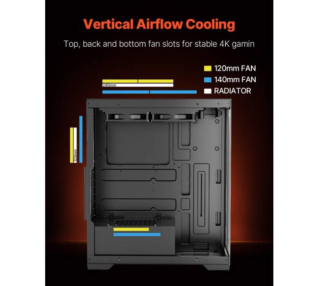 Vidutinio dydžio kompiuterio korpusas su aušintuvais3