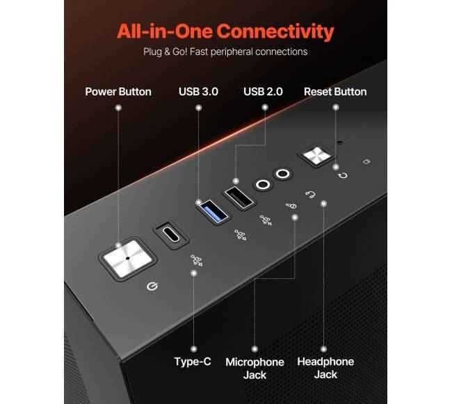 Vidutinio dydžio ATX dvigubo skyriaus kompiuterio korpusas4