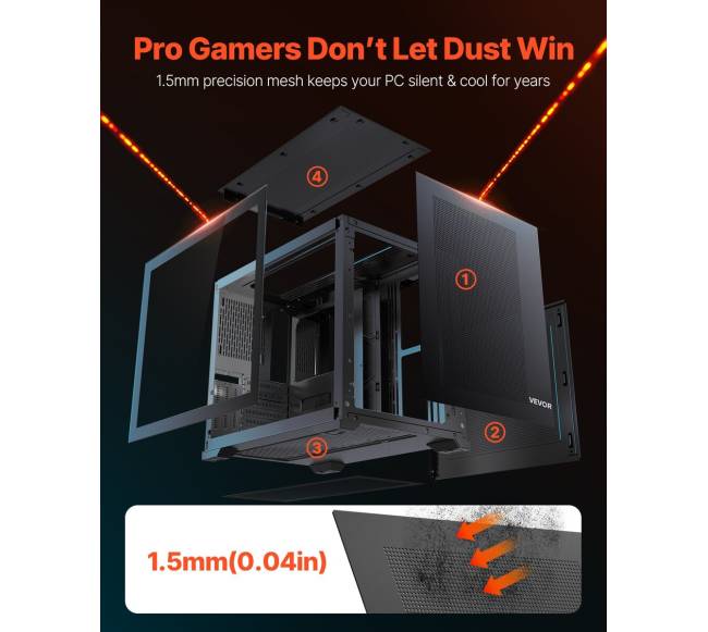 Vidutinio dydžio ATX dvigubo skyriaus kompiuterio korpusas6