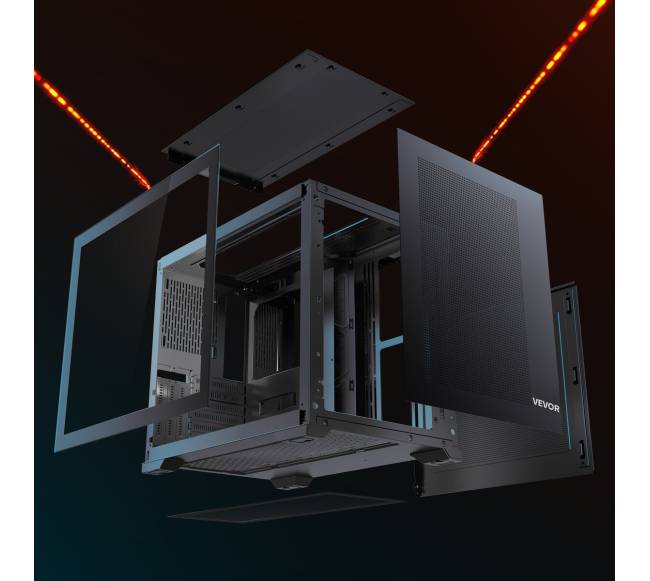 Vidutinio dydžio ATX dvigubo skyriaus kompiuterio korpusas7