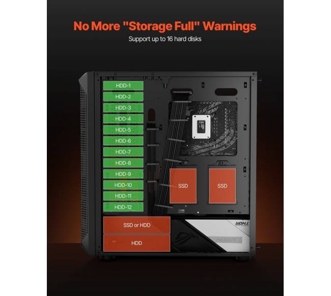 Vidutinio dydžio žaidimų korpusas su 4 ventiliatoriais2