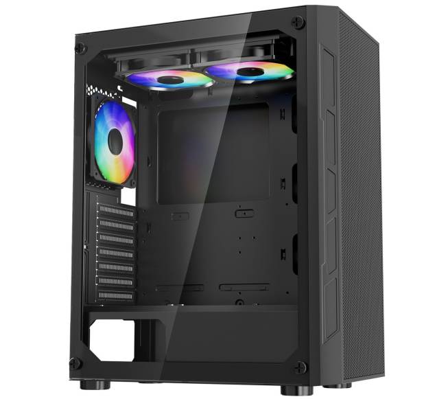 Vidutinio dydžio ATX kompiuterio korpusas su ARGB ventiliatoriais8