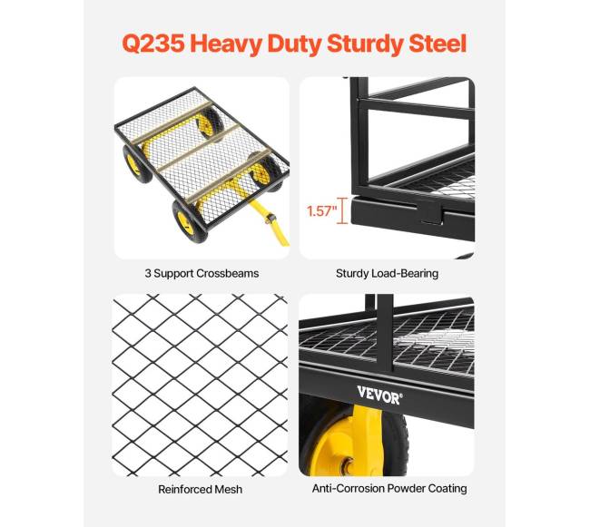 Plieninė sodo vežimėlis 544kg 13cm ratai3