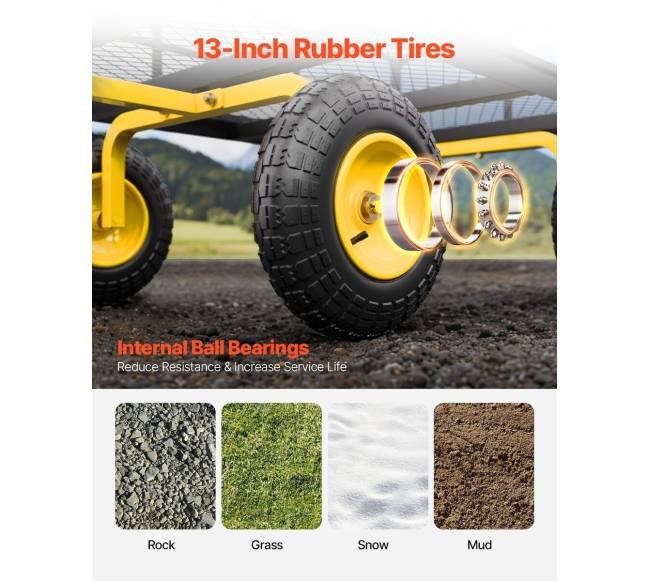 Plieninė sodo vežimėlis 544kg 13cm ratai4