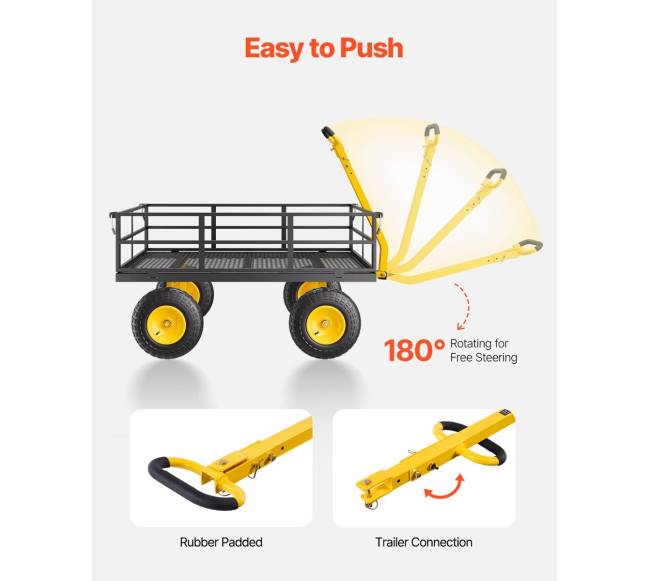 Plieninė sodo vežimėlis 544kg 13cm ratai5