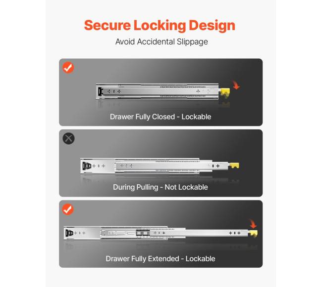 Minkštai užsidarantys stalčių bėgeliai 16-60 cm2