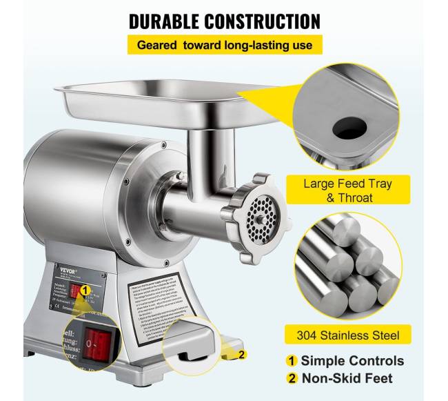 8500W komercinis nerūdijančio plieno mėsmalė3