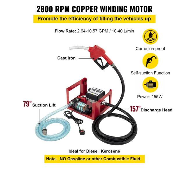 Elektrinė 220V dyzelinio kuro pompa4