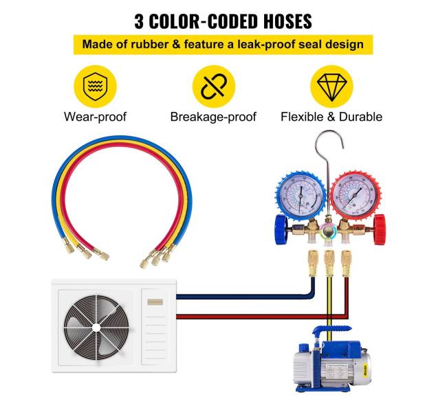 Šaldymo agento vakuuminio siurblio komplektas 84 Lmin4